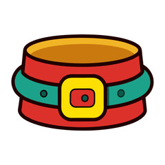 Illustration of a santa claus belt with gold buckle and green band for christmas holiday season