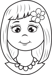 Una niña sonriente con una flor en el pelo irradia alegría y un encanto inocente.