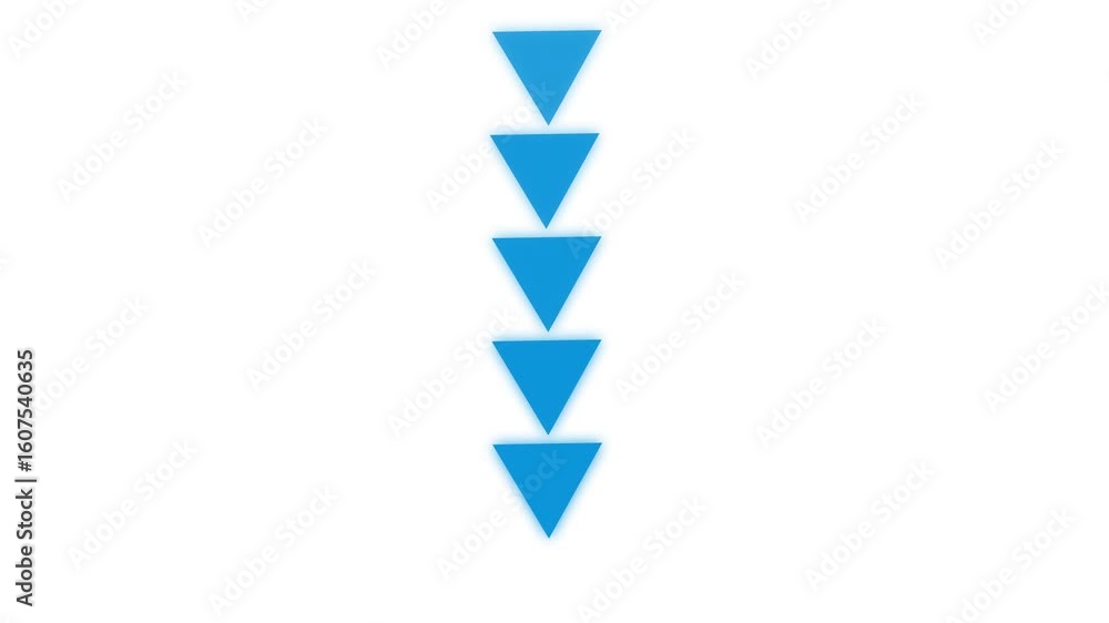 Poster 4k animated arrow direction sign on white background, abstract directional triangle arrow loading ba