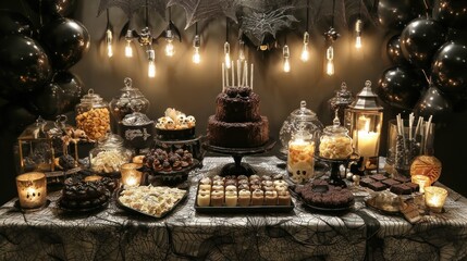Halloween themed dessert buffet