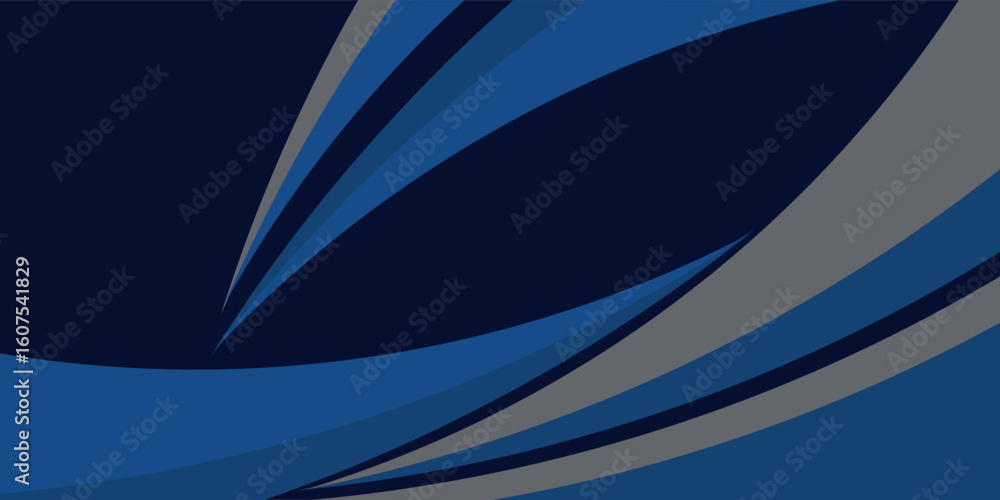 Poster vector blue line background curve element with black space for text and message design, overlapping 