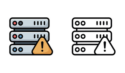 Server Error Icon Illustration Warning Symbol Alert Notification Internet Communication Network Technology System Data