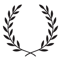 Golden laurel wreath award illustration with a vintage leaf pattern design