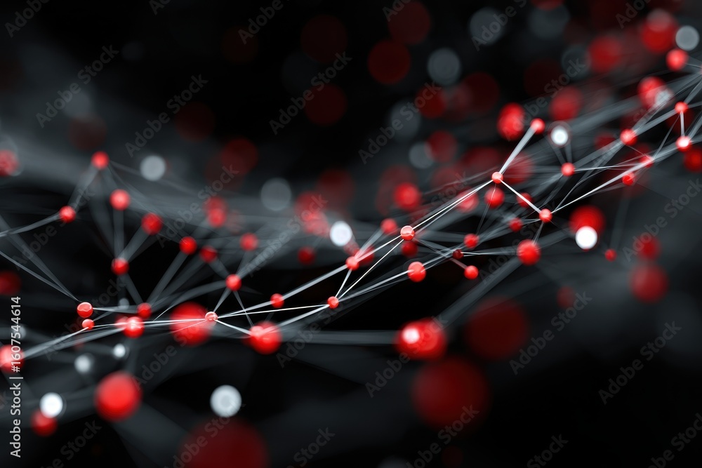 Poster dynamic patterns of light create a mesmerizing visual display in a dark setting, conveying depth and