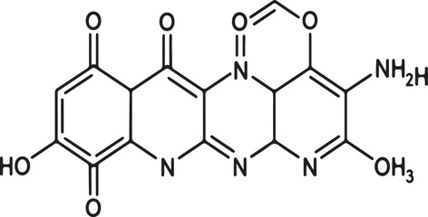 Chemical Structure of Riboflavin A Complex Organic Compound with a Tricyclic Heteroaromatic Ring System and Various Substituents Attached to the Rings © MdTanvirirtija