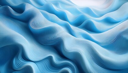 Obraz premium ethereal light blue chiffon surface with smooth layered folds and calming abstract design