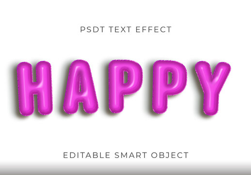 Pink Chrome Balloon Font Plump 3D Glossy Text Effect