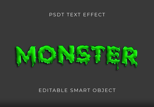 Green Slime Monster Font Spooky Dripping Text Effect
