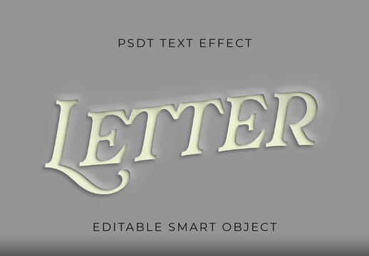 Beige Paper Cut Font Elegant Vintage Text Effect