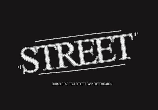 White Street Dynamic Graffiti Font Rough Chalk Texture Text Effect