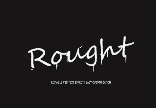 White Dynamic Script Graffiti Font Rough Dripping Texture Text Effect