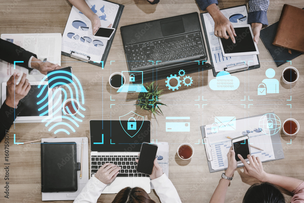 Poster system for safeguarding digital identity using fingerprint authentication, encryption, and secure ac