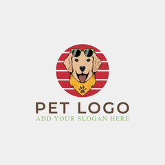 pet puppy dog store logo design vector