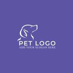 pet puppy dog store logo design vector