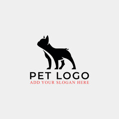 pet puppy dog store logo design vector
