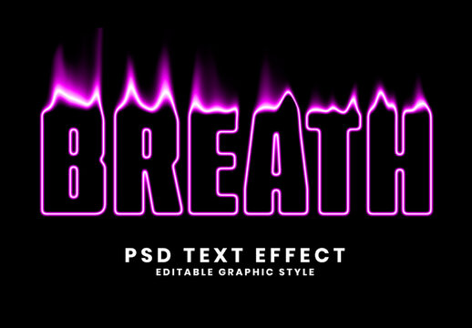 Purple Neon Flame Font Glowing Fire Text Effect