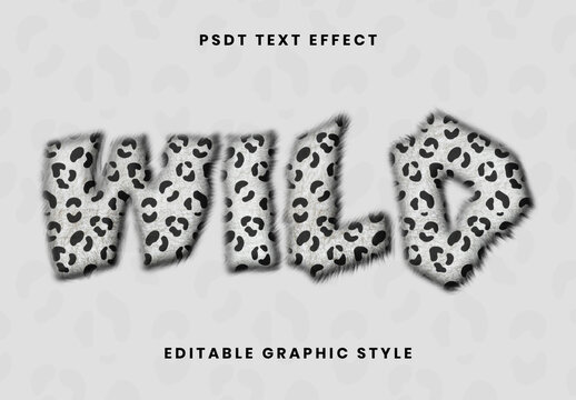 Gray And Black Blur Furry Leopard Font Wild Animal Text Effect