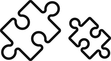 Puzzle pieces line icon – outline vector education and logic symbol.