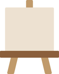 Wooden easel with blank canvas icon. Vector illustration.	