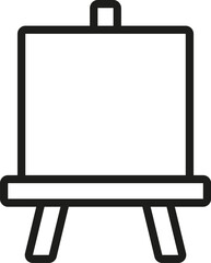 Easel with canvas icon. Vector. Line style.	