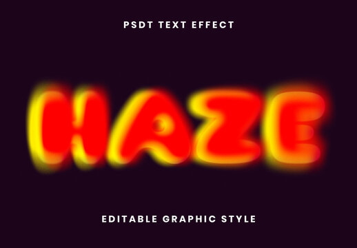Red And Yellow Blurry Haze Font Glowing Vibrant Text Effect