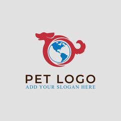pet puppy dog store logo design vector