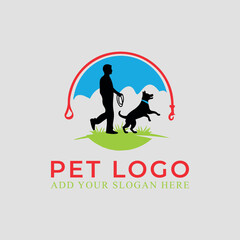 pet puppy dog store logo design vector