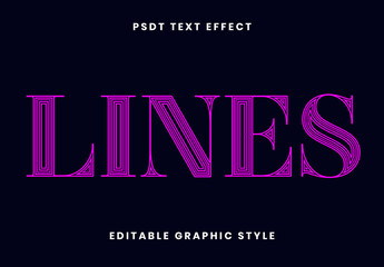 Purple Outline Lines Font Bold Striped Text Effect