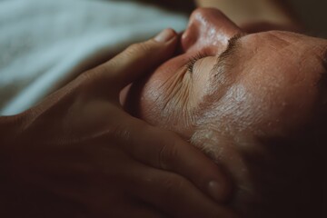 Naklejka premium Relaxing facial treatment session at a professional spa with a skilled therapist providing soothing care for a client’s skin