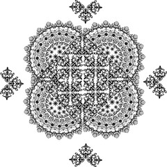 square abstract design from black elements