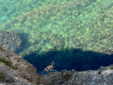View from the cliff to the sea