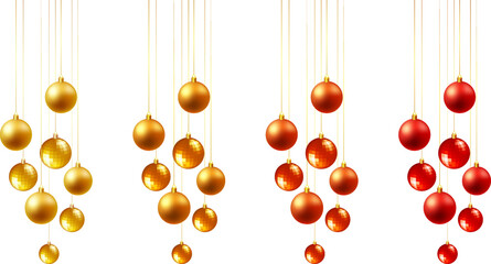Color Christmas Baubles set isolated on white background.