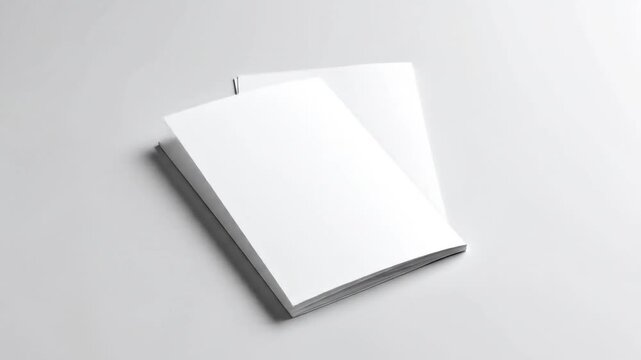 Minimalist White Spiral Notebook Mockup with Blank Pages on White Background for Design Presentations and Showcasing Artwork