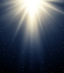 Abstract magic light background. Blue holiday burst