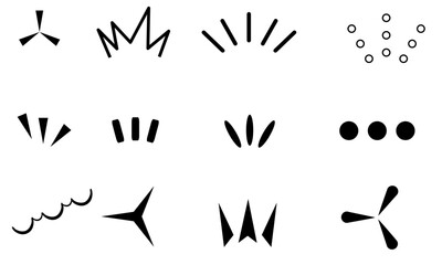 Minimal Abstract Shape Icons – Emphasis, Burst, Retro Comic Elements