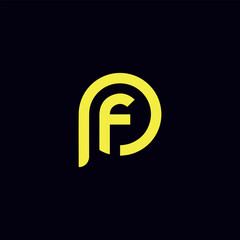 letters pf and fp logo design vector