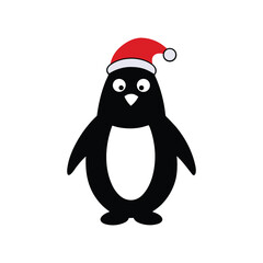 penguin with christmas hat