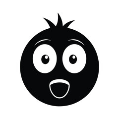 black and white cartoon illustration of an angry face