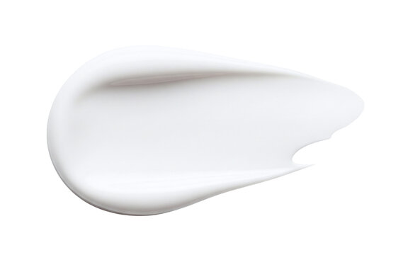White cream smear swatch on transparent background