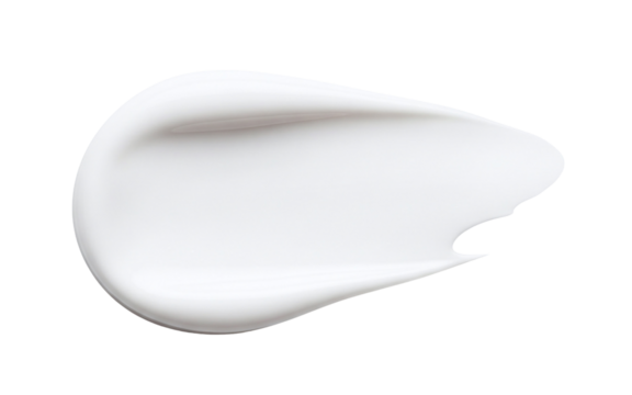 White cream smear swatch on transparent background