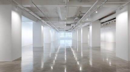 Naklejka premium Empty white gallery interior