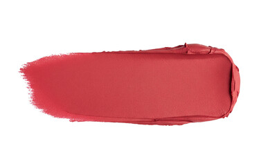 Matte red lipstick swatch or smear