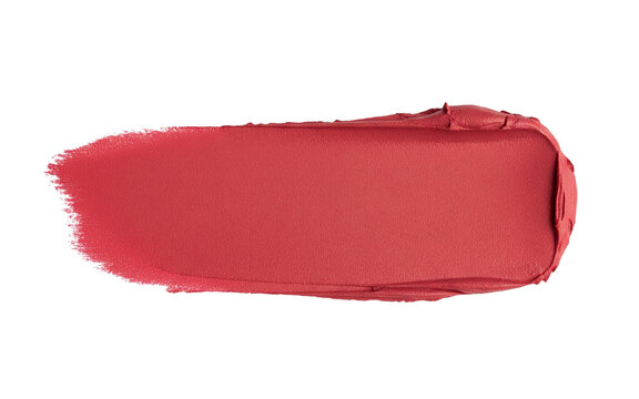 Matte red lipstick swatch or smear