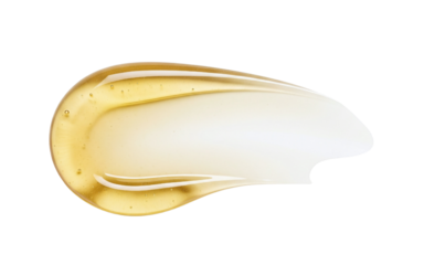 Golden honey or oil cosmetic serum swatch