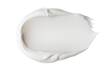 Thick white cream smear with curved edges