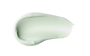 Light green cosmetic cream smear or swatch