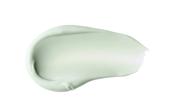 Light green cosmetic cream smear or swatch