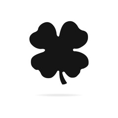 Clover pattern Vector. Four-leaf clover icon symbolizes good fortune with its distinct shape and dark color.