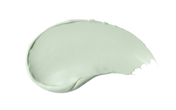 Smear of light green cosmetic clay mask