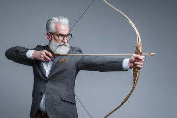 buisnessman with bow and arrow